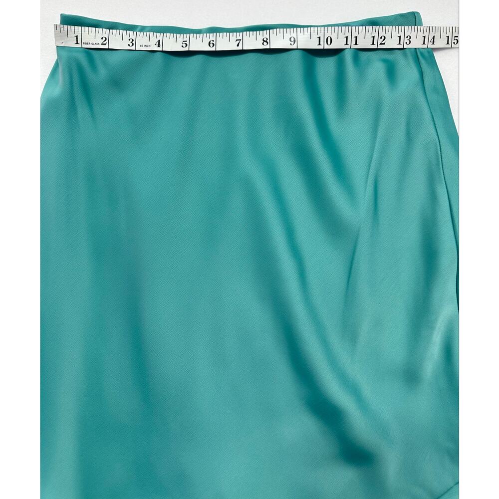 Banana Republic Factory Teal Shadow Satin Pull On Tiered Maxi Skirt Size XS - Picture 9 of 10